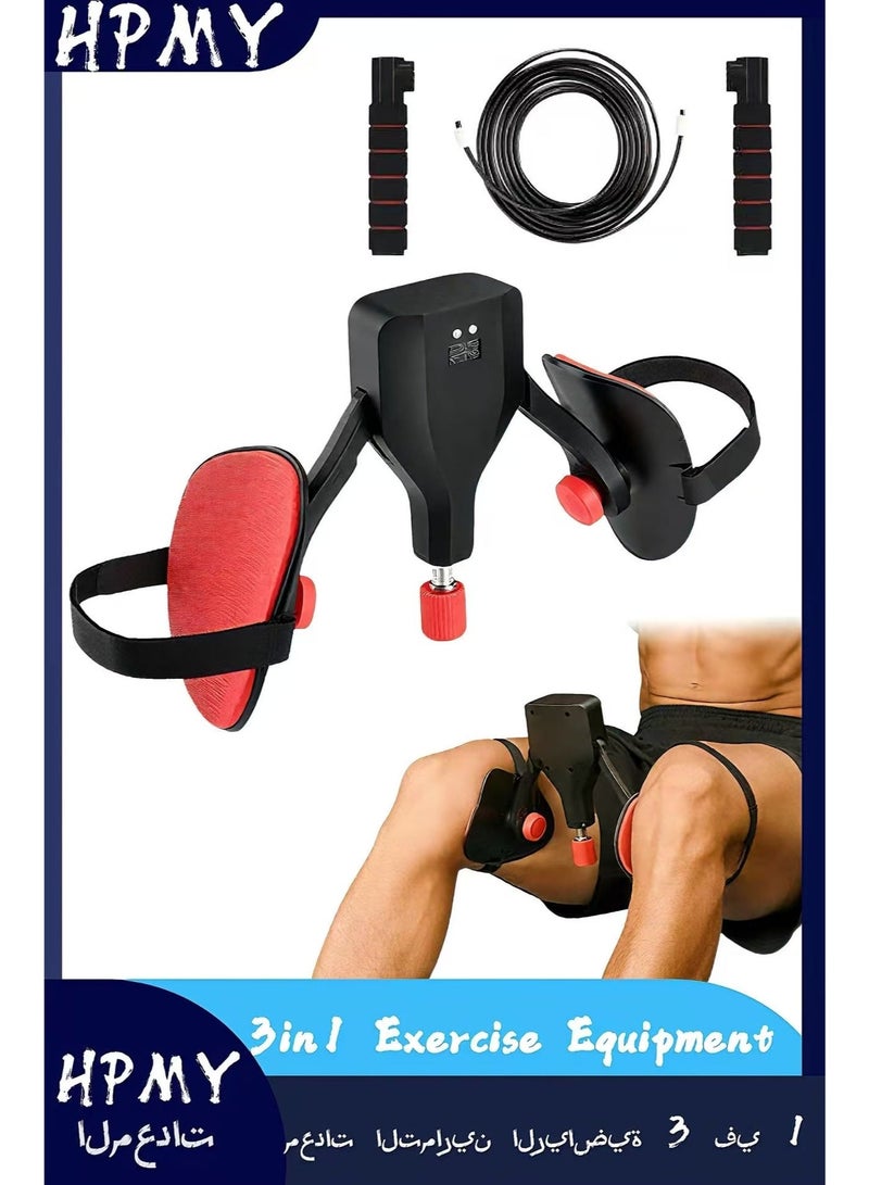 HPMY 22-110 LB 3in 1Exercise Equipment for Women & Men – Inner Thigh Exerciser, Leg, Arm & Chest Workout Machine,Pelvic Floor Muscle Strengthening Device, Hip Trainer, Smart Counter, EVA Soft Rubber, Adjustable Resistance, Inner Leg Exercises, Fitness Equipment, Training Apparatus. Compact Fitness Equipment for Home Gym, Portable Body Toning Resistance Trainer - Image 1